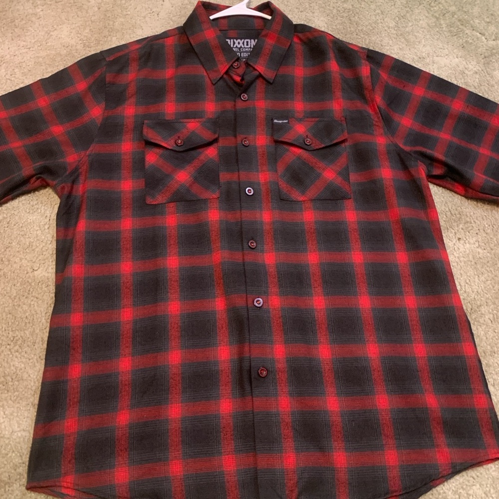 DIXXON  Snap-On Tools Men's Red and Black Checkered Shirt